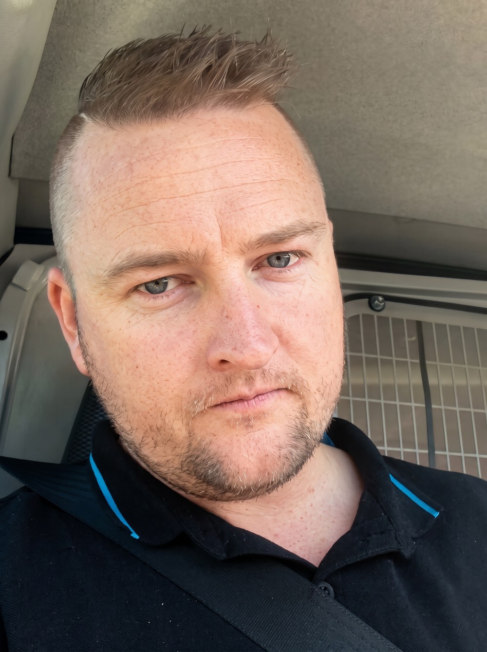 The BuildScope founder in the ute between jobs